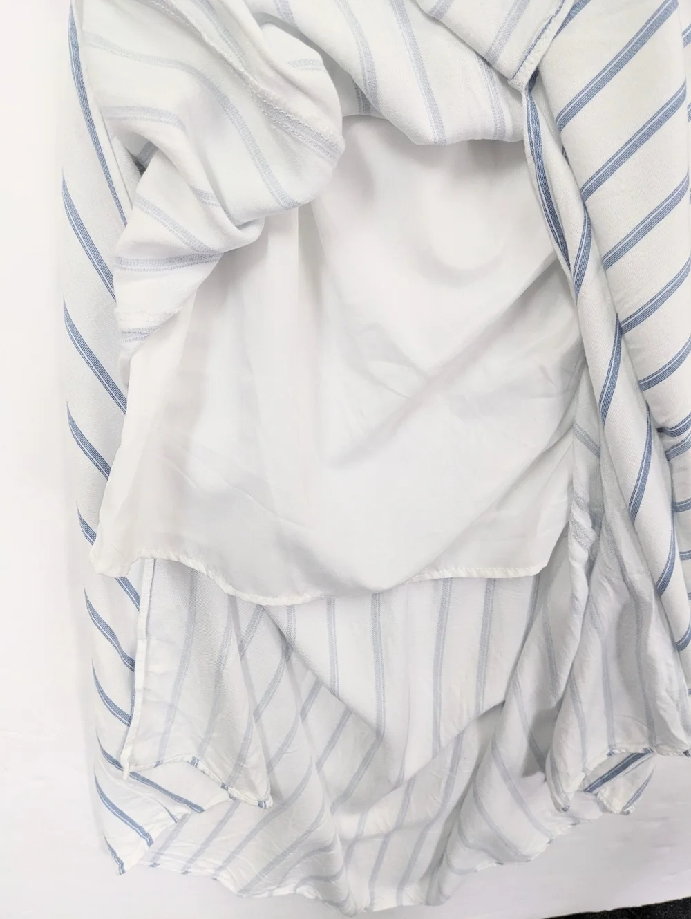 Forever 21 Womens White Blue-Striped Off-Shoulder Summer Maxi Dress